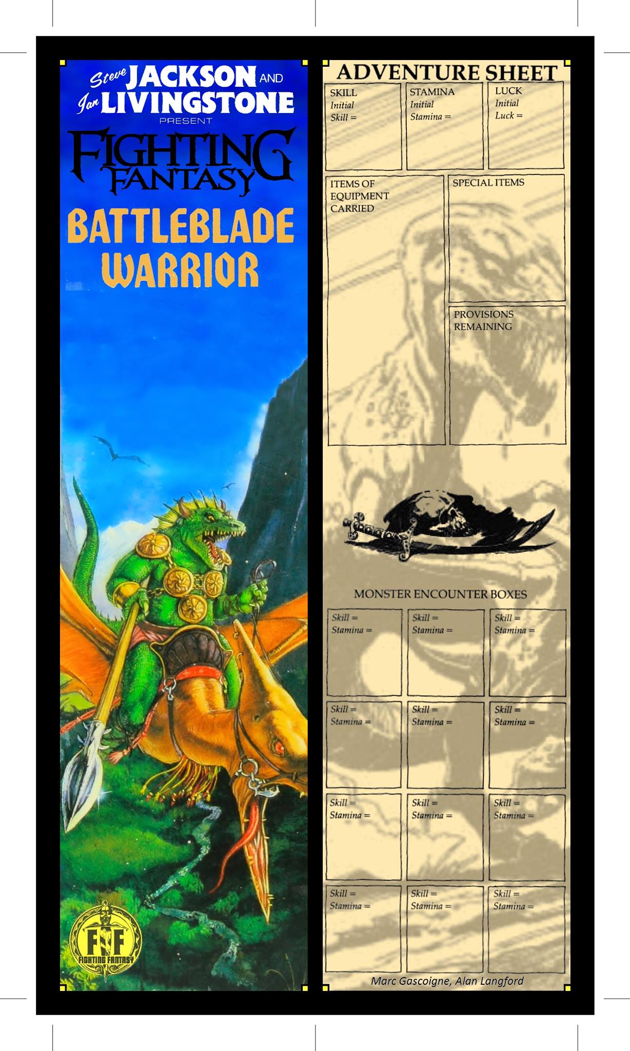 Printable Fighting Fantasy Bookmarks Fighting Fantasy